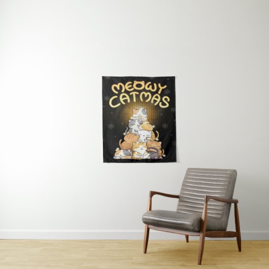 Christmas Cat Tree Blanket Wandteppich (Beispiel)