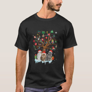 Christmas Cat Tree Ornaments Decor Funny Pajamas F T-Shirt