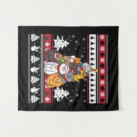 Christmas Cat Tree Wandteppich (Vorderseite (Horizontal))