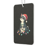 Christmas Cat Tuxedo black cat xmas lights kitty c Autolufterfrischer (Links)