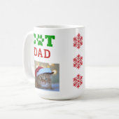 Christmas Cat Vater Paw Print Snowflake Foto Kaffeetasse (Vorderseite Links)