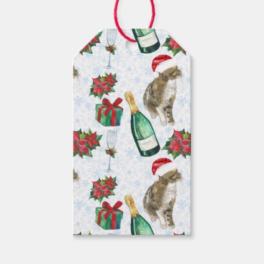 Christmas Cat Winter Celebration Geschenkanhänger (Vorderseite)