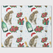 Christmas Cat Winter Celebration Geschenkpapier (Flach)