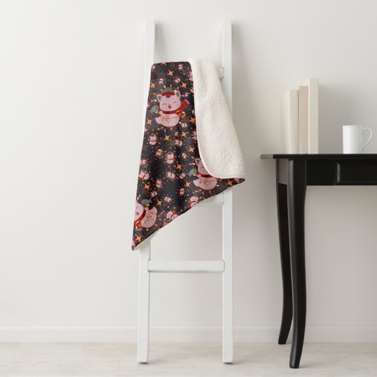 Christmas Cat With Santa Hat Sherpadecke (Beispiel)