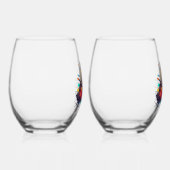 Christmas Cat Wrapped in Colorful Lights Weinglas Ohne Stiel (Rechts)