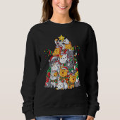 Christmas Cat Xmas Santa Cat Christmas Tree Sweatshirt (Vorderseite)