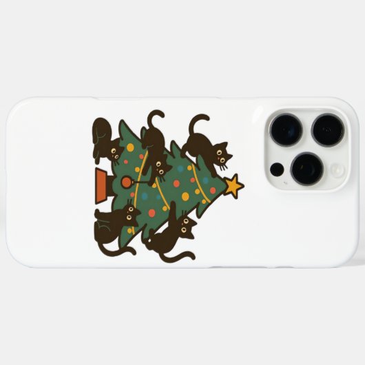 Christmas Cats Around The Tree Holiday Classic Case-Mate iPhone Hülle (Rückseite (Horizontal))