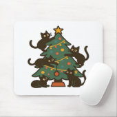 Christmas Cats Around The Tree Holiday Classic Mousepad (Mit Mouse)