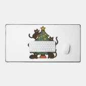 Christmas Cats Around The Tree Holiday Classic Schreibtischunterlage (Tastatur & Maus)