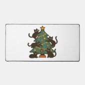 Christmas Cats Around The Tree Holiday Classic Schreibtischunterlage (Vorderseite)
