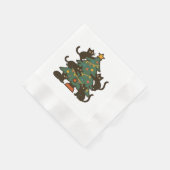 Christmas Cats Around The Tree Holiday Classic Serviette (Ecke)