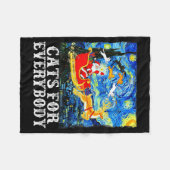 Christmas Cats For Everybody Funny Santa Starry Ni Fleecedecke (Vorderseite (Horizontal))