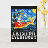 Christmas Cats For Everybody Funny Santa Starry Ni Karte (Gelbe Blume)