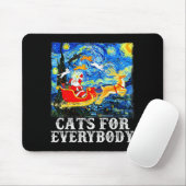 Christmas Cats For Everybody Funny Santa Starry Ni Mousepad (Mit Mouse)