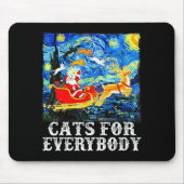 Christmas Cats For Everybody Funny Santa Starry Ni Mousepad (Vorne)