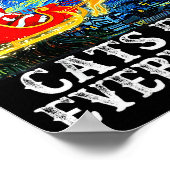 Christmas Cats For Everybody Funny Santa Starry Ni Poster (Ecke)