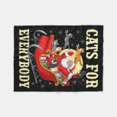 Christmas Cats For Everybody Santa Lover Holiday Fleecedecke (Vorderseite (Horizontal))