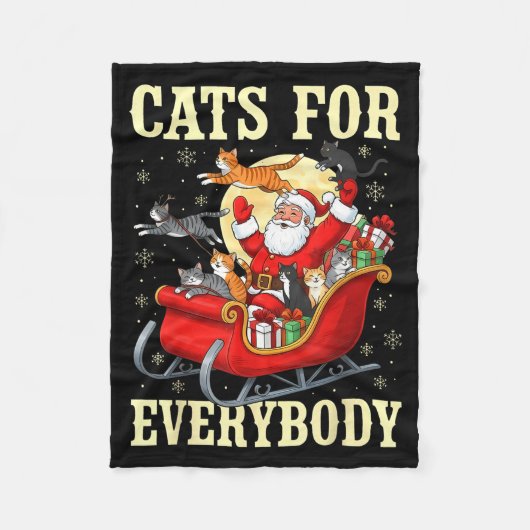 Christmas Cats For Everybody Santa Lover Holiday Fleecedecke (Vorderseite)