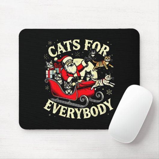 Christmas Cats For Everybody Santa Lover Holiday Mousepad (Mit Mouse)