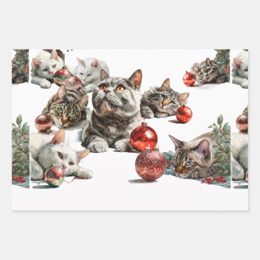 Christmas Cats Geschenkpapier Set (Vorderseite 3)