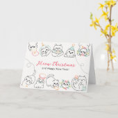 Christmas Cats Karte (Gelbe Blume)