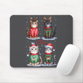 Christmas Cats _ Merry Christmas Cats Graphic Mousepad (Mit Mouse)