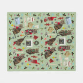 Christmas cats & ornaments fleece blanket (Vorderseite (Horizontal))