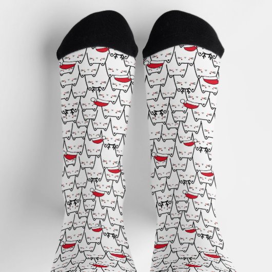 Christmas Cats Pattern Socken (Oben)
