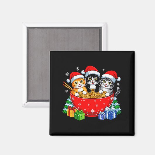 Christmas Cats Ramen Kitten Anime Xmas For Men Wom Magnet (Vorderseite/Rückseite)