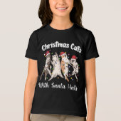 Christmas Cats with Santa Hats Cute Funny Holiday Tri-Blend Shirt (Vorderseite)