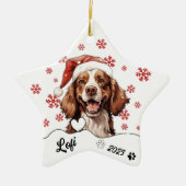 Christmas Cavalier Charles Dog Personalisiert Keramik Ornament (Vorne)
