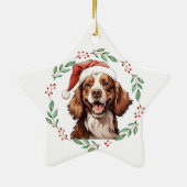 Christmas Cavalier Charles Dog Personalisiert Keramik Ornament (Hinten)
