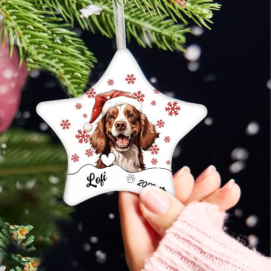 Christmas Cavalier Charles Dog Personalisiert Keramik Ornament