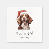 Christmas Cavalier Charles Dog Personalisiert Serviette (Vorderseite)