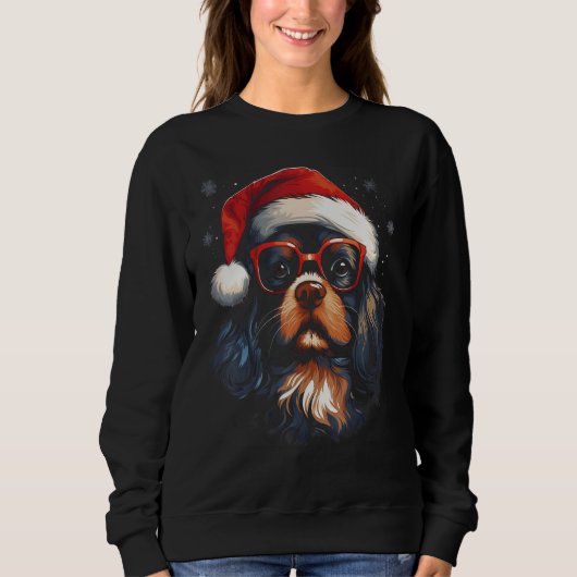 Christmas Cavalier King Charles Spaniel Dog Lover Sweatshirt (Vorderseite)