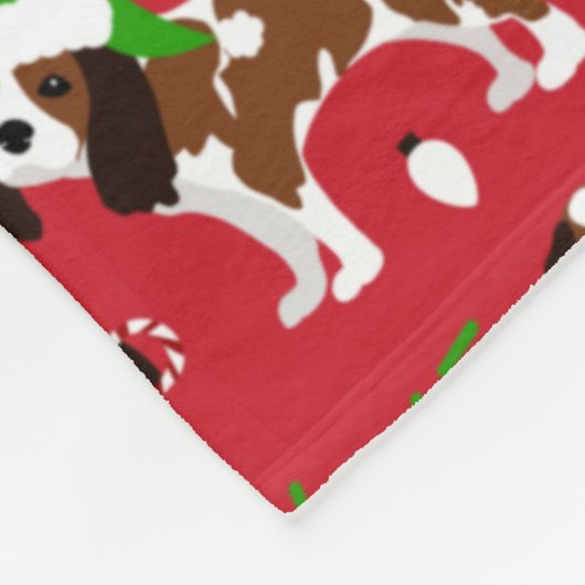 Christmas Cavalier King Charles Spaniel Fleecedecke (Ecke)