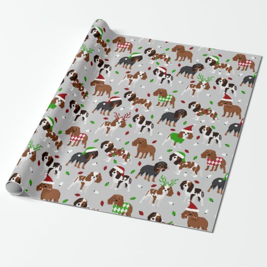 Christmas Cavalier King Charles Spaniel Geschenkpapier (Ungerollt)