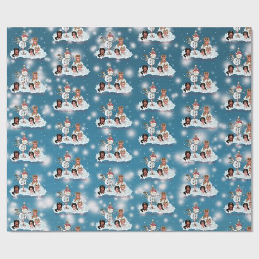 Christmas Cavalier King Charles Spaniel  Geschenkpapier (Flach)