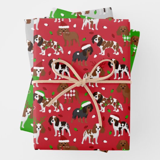 Christmas Cavalier King Charles Spaniel Geschenkpapier Set (Beispiel)