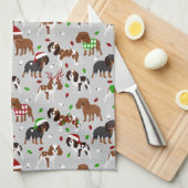 Christmas Cavalier King Charles Spaniel Geschirrtuch (Viertel Falte)