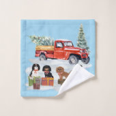 Christmas Cavalier King Charles Spaniel Handtuch Badhandtuch Set (Waschlappen)