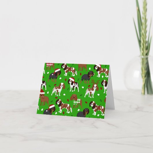 Christmas Cavalier King Charles Spaniel Karte (Vorderseite)