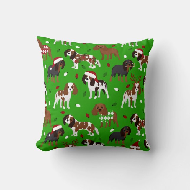 Christmas Cavalier King Charles Spaniel Kissen (Vorderseite)