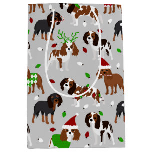 Christmas Cavalier King Charles Spaniel Mittlere Geschenktüte