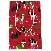 Christmas Cavalier King Charles Spaniel Mittlere Geschenktüte (Vorderseite)