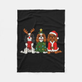 Christmas Cavalier King Charles Spaniel Santa Rein Fleecedecke (Vorderseite)