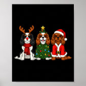 Christmas Cavalier King Charles Spaniel Santa Rein Poster (Vorne)