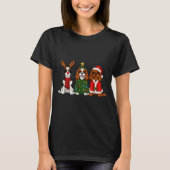 Christmas Cavalier King Charles Spaniel Santa Rein T-Shirt (Vorderseite)