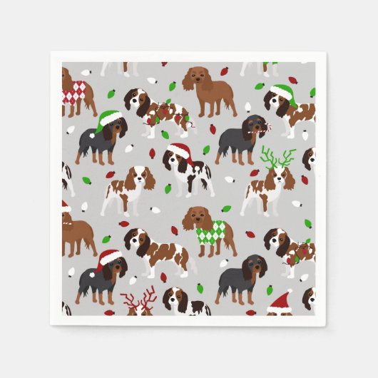 Christmas Cavalier King Charles Spaniel Serviette (Vorderseite)