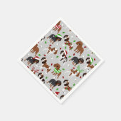 Christmas Cavalier King Charles Spaniel Serviette (Ecke)